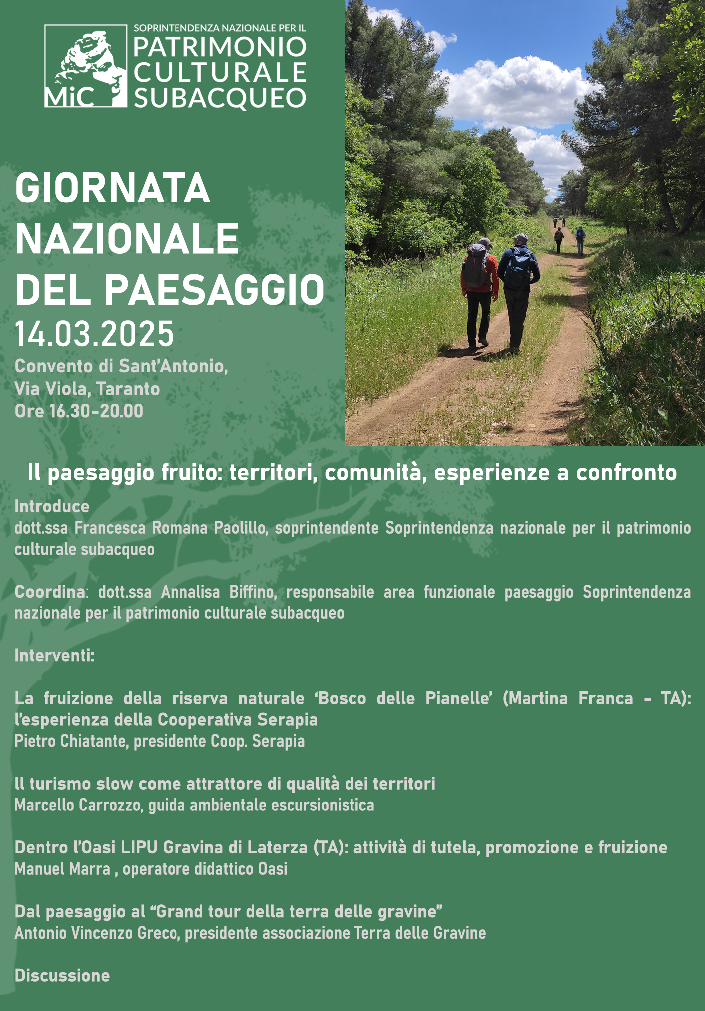“Il paesaggio fruito: territori, comunità, esperienze a confronto”